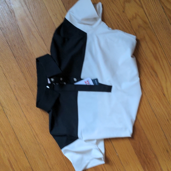 5/$25🎃 Cutter & Buck James Women's Colorblock Polo Cream/Black XS - Picture 2 of 2